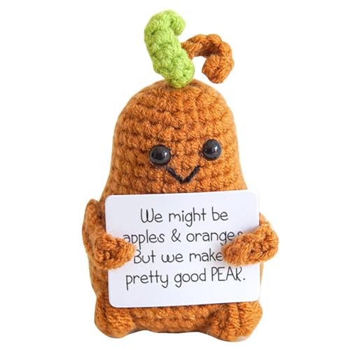 CENMOO Positive gestrickte Puppen, positiv gestrickte Früchte | Positive Strickpuppen Lustige Kreative Birne mit positiver Karte - Puppen CENMOO Positive gestrickte Puppen, positiv gestrickte Früchte | Positive Strickpuppen Lustige Kreative Birne mit positiver Karte - Puppen von CENMOO
