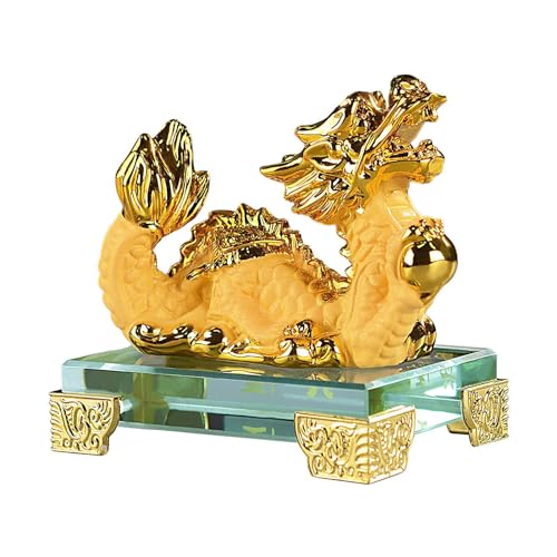 Drachenstatue, Drachenstatue, Goldharz, Ornament, Drachenfiguren, Sammelfiguren, Tischdekoration, exquisites Ornament, Tisch-Drachenskulptur Aus Goldharz, Für Dekoration Drachenstatue, Drachenstatue, Goldharz, Ornament, Drachenfiguren, Sammelfiguren, Tischdekoration, exquisites Ornament, Tisch-Drachenskulptur Aus Goldharz, Für Dekoration von CENMOO