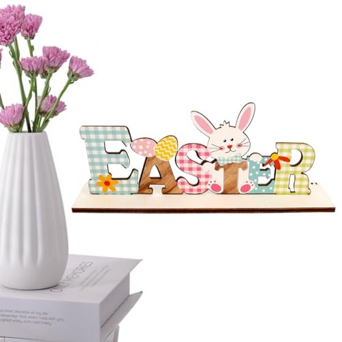 Hasendekorationen aus Holz, Ostereier-Dekorationen aus Holz, freistehendes Kaninchen-Frühlingsschild aus Holz, Osterhasen-Tischdekoration, Heimdekoration, Zubehör Cenmoo Hasendekorationen aus Holz, Ostereier-Dekorationen aus Holz, freistehendes Kaninchen-Frühlingsschild aus Holz, Osterhasen-Tischdekoration, Heimdekoration, Zubehör Cenmoo von CENMOO