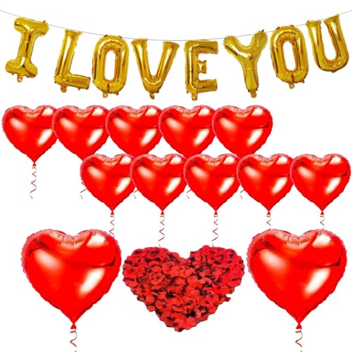 Herzballons und ich liebe dich, Latexballons in Herzform für Valentinstag, Dekorationen aus Aluminiumfolie, Zubehör für Hochzeitsfeiern, Luftballons zum Jubiläum, Girlanden mit s Herzballons und ich liebe dich, Latexballons in Herzform für Valentinstag, Dekorationen aus Aluminiumfolie, Zubehör für Hochzeitsfeiern, Luftballons zum Jubiläum, Girlanden mit s von CENMOO