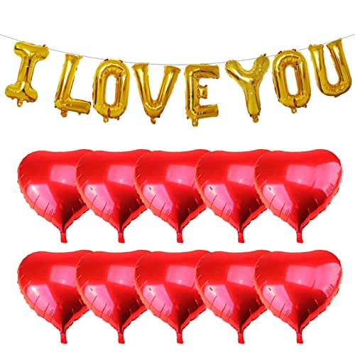 Herzballons und ich liebe dich, Latexballons in Herzform für Valentinstag, Dekorationen aus Aluminiumfolie, Zubehör für Hochzeitsfeiern, Luftballons zum Jubiläum, Girlanden mit s von CENMOO