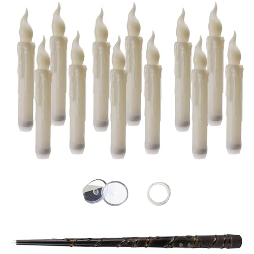 Konische Zauberkerzen, Set mit 12 konischen LED-Kerzen, schwimmende Zauberkerze mit Fernbedienung, Zauberstab, Zauberkerzen für Fenster für Urlaub Halloween Heimdekoration Kirche Konische Zauberkerzen, Set mit 12 konischen LED-Kerzen, schwimmende Zauberkerze mit Fernbedienung, Zauberstab, Zauberkerzen für Fenster für Urlaub Halloween Heimdekoration Kirche von CENMOO
