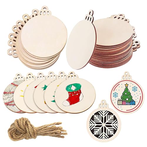 Unfertige Holzscheiben Ornamente – Holzscheibe Weihnachten, Etiketten mit natürlichen Holzausschnitten für DIY-Herbstdekorationen Unfertige Holzscheiben Ornamente – Holzscheibe Weihnachten, Etiketten mit natürlichen Holzausschnitten für DIY-Herbstdekorationen von CENMOO