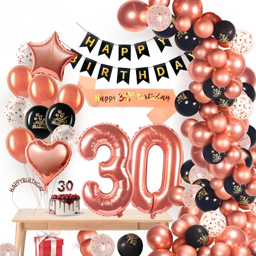 30 Geburtstag Deko, 30 Geburtstag Männer Frauen, 30. Geburtstag Deko Luftballons Geburtstag, Konfetti Luftballons Deko 30 Geburtstag Frau Mann, 30 Geburtstagdeko Happy Birthday Party Deko von CENOVE