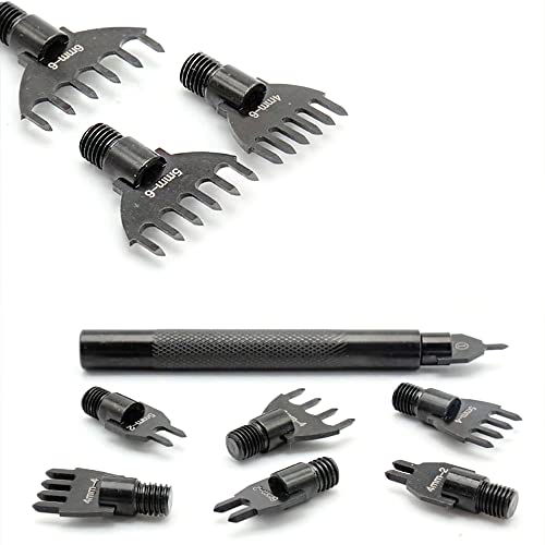 CENPEK 10 Stück 4/5/6 mm Diamant-Schnürmeißel-Set, Lochstanzwerkzeug mit verstellbarem Griff CENPEK 10 Stück 4/5/6 mm Diamant-Schnürmeißel-Set, Lochstanzwerkzeug mit verstellbarem Griff von CENPEK