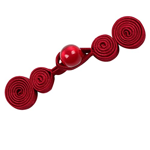CENPEK 10 Stück Chinesische Verschluss-Perlenknpfe Manuelle Knotenknpfe Ethno-Stil für DIY-Nhmntel Cheongsam-Mantel-Pullover-Rot von CENPEK