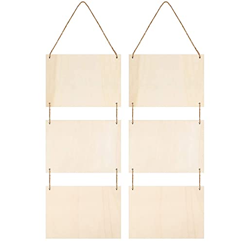 CENPEK 2 Stück unbehandeltes Holzschild zum Aufhngen, blanko, zum Aufhngen, dekorative Holztafel, Holzscheiben, Banner mit Seilen für Heimdekoration, DIY-Projekte, Bastelprojekte CENPEK 2 Stück unbehandeltes Holzschild zum Aufhngen, blanko, zum Aufhngen, dekorative Holztafel, Holzscheiben, Banner mit Seilen für Heimdekoration, DIY-Projekte, Bastelprojekte von CENPEK