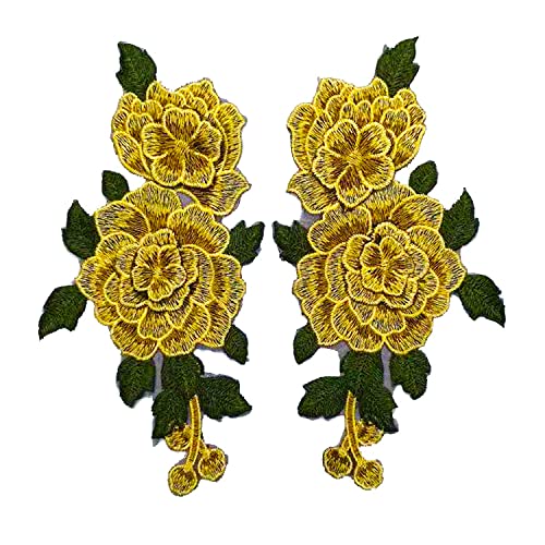CENPEK 4 Stück Stoff 3D bunte Blumen Spitze Nähen Applikation Kragen Applikation DIY Handwerk Ausschnitt Nähen Stickerei Patches Zubehör für Cheongsam Kleidung Kleid - Gelb CENPEK 4 Stück Stoff 3D bunte Blumen Spitze Nähen Applikation Kragen Applikation DIY Handwerk Ausschnitt Nähen Stickerei Patches Zubehör für Cheongsam Kleidung Kleid - Gelb von CENPEK
