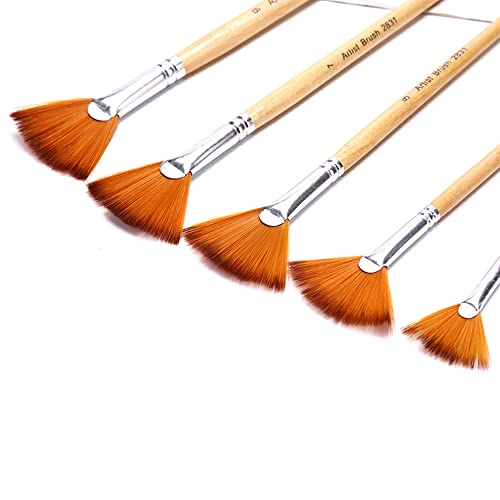 CENPEK 5er Set Pinsel Set Künstler Fan Pinsel Set aus Premium Nylonhaar für Acrylmalerei Aquarellmalerei Ölgemälde Perfekt für Anfänger Künstler und Kinder CENPEK 5er Set Pinsel Set Künstler Fan Pinsel Set aus Premium Nylonhaar für Acrylmalerei Aquarellmalerei Ölgemälde Perfekt für Anfänger Künstler und Kinder von CENPEK