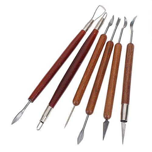 CENPEK 6-teiliges Modellierwerkzeug-Set mit Holzgriff für Ton, Töpferei, Skulptur, Wachs-Schnitzerei. CENPEK 6-teiliges Modellierwerkzeug-Set mit Holzgriff für Ton, Töpferei, Skulptur, Wachs-Schnitzerei. von CENPEK