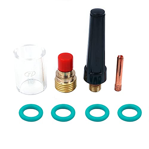 CENPEK 8 Stück WIG-Gaslinsenspannzangen Körper Glasbecher TIG-Isolatoren Tassendichtungen 598882 und 41V35 Medium Back Cup Sortiment Kit für WP 9 20 25 WIG-Schweißbrenner von CENPEK