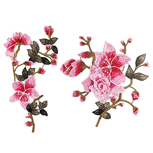 CENPEK Aufnäher mit Rosen-Motiv, zum Aufnähen, für Kleider, Hut, Tasche, Jeans, Basteln, Basteln, Kleidung, Zubehör, Rosa, 2 Stück CENPEK Aufnäher mit Rosen-Motiv, zum Aufnähen, für Kleider, Hut, Tasche, Jeans, Basteln, Basteln, Kleidung, Zubehör, Rosa, 2 Stück von CENPEK