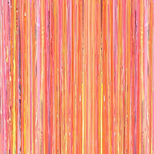 CENPEK Glare Regen-Gürtel-Quasten-Vorhang, Metallfolie, Quasten-Vorhang, Streamer-Hintergrund für Zeremonien, Hochzeit, Party, Dekoration, Geburtstagsdekoration, 1 m x 3 m (goldenes Orange) von CENPEK