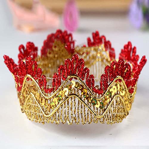 CENPEK Perlen Spitzenbesatz Paillettenband Vintage Dekorative Hochzeit Braut DIY Handwerk Nhen Farbiger Stoff-Gold-Rot von CENPEK