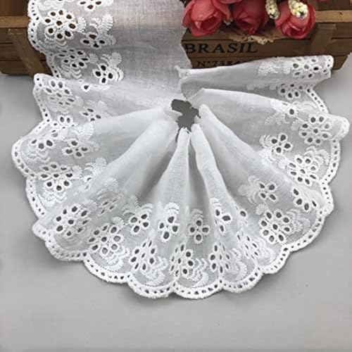 CENPEK Spitzenband zum Nähen, Sticken, Vintage-Besatz, Einfassung, Verzierungen und Basteln, 13,7 m, 8 cm breit, Weiß CENPEK Spitzenband zum Nähen, Sticken, Vintage-Besatz, Einfassung, Verzierungen und Basteln, 13,7 m, 8 cm breit, Weiß von CENPEK