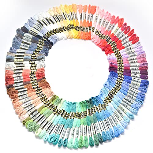 CENPEK Stickgarn in 100 Farben, Stickgarn, Kreuzstichgarn, Freundschaftsarmbänder, Bastelseide, Regenbogenfarben von CENPEK