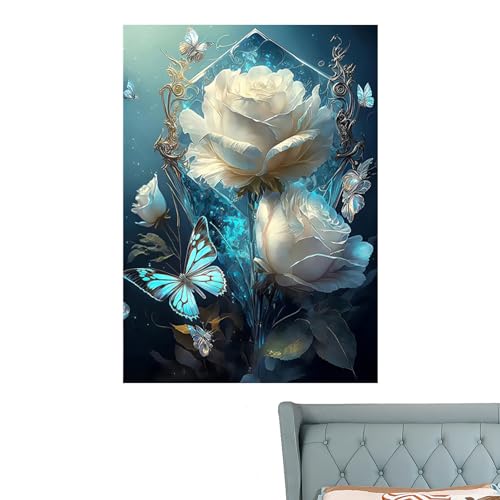 CENRF 5D-Strass-Kunst-Set mit Blumen, Strass-Blume – 5D-Mosaik-Set mit Schmetterlings- und Blumenmotiv, Strass-Kunst, Malen-nach-Zahlen-Kits für die Dekoration CENRF 5D-Strass-Kunst-Set mit Blumen, Strass-Blume – 5D-Mosaik-Set mit Schmetterlings- und Blumenmotiv, Strass-Kunst, Malen-nach-Zahlen-Kits für die Dekoration von CENRF