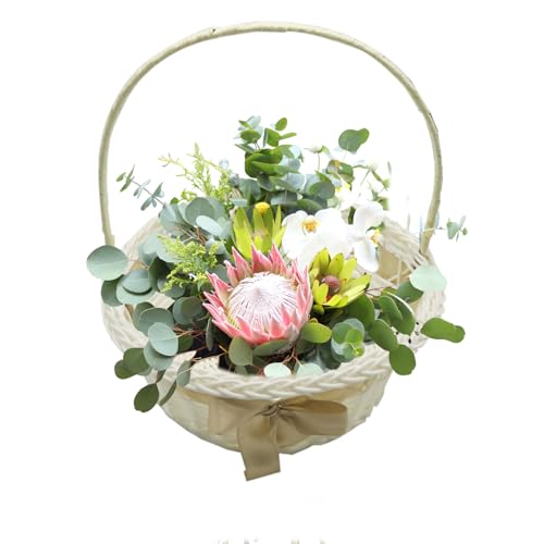 CENRF Mädchenkorb mit Rattan-Blume | Osterkorb mit Griff | Handkorb mit Blumen gewebt für Mädchen, Hochzeit, Gartenkorb für Gartendekoration Hochzeit Vintage CENRF Mädchenkorb mit Rattan-Blume | Osterkorb mit Griff | Handkorb mit Blumen gewebt für Mädchen, Hochzeit, Gartenkorb für Gartendekoration Hochzeit Vintage von CENRF