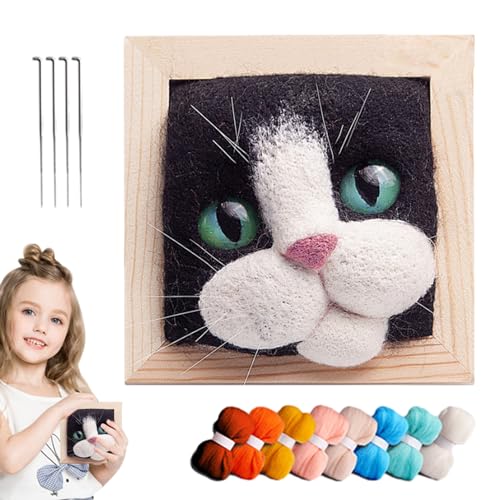 CENRF Nadelfilz-Kits für Katzen, Nadelfilz-Sets für Anfänger | Filz-Set mit Katzenkopf für Erwachsene – Filz-Zubehör für Katzen aus Wolle CENRF Nadelfilz-Kits für Katzen, Nadelfilz-Sets für Anfänger | Filz-Set mit Katzenkopf für Erwachsene – Filz-Zubehör für Katzen aus Wolle von CENRF