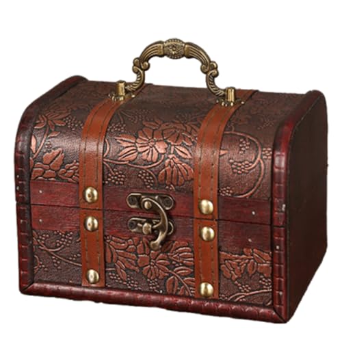 Vintage-Aufbewahrungsbox, Schmuckkästchen aus Holz, Aufbewahrungsbox, Piratenkiste, Schmuckkästchen, dekorative Schmuckschatulle für Münzen, Andenken für Schmuck Vintage-Aufbewahrungsbox, Schmuckkästchen aus Holz, Aufbewahrungsbox, Piratenkiste, Schmuckkästchen, dekorative Schmuckschatulle für Münzen, Andenken für Schmuck von CENRF