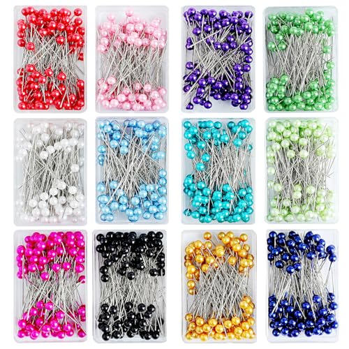 Stecknadeln mit Kopf,1200 Stück Edelstahl Stecknadeln Glaskopfstecknadeln Bunt Stecknadeln Nähen Zubehör für Stoff, Schmuck, Basteln, Basteln und Nähprojekte Stecknadeln mit Kopf,1200 Stück Edelstahl Stecknadeln Glaskopfstecknadeln Bunt Stecknadeln Nähen Zubehör für Stoff, Schmuck, Basteln, Basteln und Nähprojekte von CENRONG