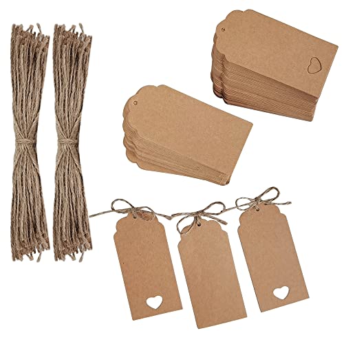 kraftpapier Etiketten,200 Pcs Geschenk Anhänger DIY Etiketten mit 200 Juteseil Schnur,für Hochzeit Geschenke zum Basteln als Preis-Etiketten kraftpapier Etiketten,200 Pcs Geschenk Anhänger DIY Etiketten mit 200 Juteseil Schnur,für Hochzeit Geschenke zum Basteln als Preis-Etiketten von CENRONG