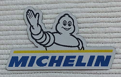 CENTRO RICAMI RICAMIFICIO INDUSTRIALE ITALIANO DAL 1989 Michelin Aufnäher, Bestickt, in HD/Jacquard (hohe Auflösung), zum Aufbügeln, Mikro-Faden, Maße: H.4,5 x L. 8 cm, Made in Italy von CENTRO RICAMI RICAMIFICIO INDUSTRIALE ITALIANO DAL 1989