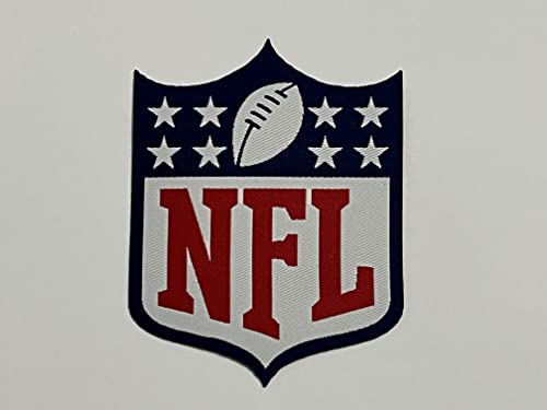 Patch-Aufnäher in HD/Jacquard (hohe Auflösung) NFL-Logo zum Aufbügeln, Mikrofaden, Maße: H.8 x B. 6 cm, hergestellt in Italien von CENTRO RICAMI RICAMIFICIO INDUSTRIALE ITALIANO DAL 1989