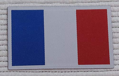 Centro Ricami Patch-Aufnäher Mikro-Stickerei in HD/Jacquard (hohe Auflösung) Frankreich Flagge zum Aufbügeln, Mikro-Faden, Abmessungen: H.4,3 x L. 7 cm - Made in Italy von CENTRO RICAMI RICAMIFICIO INDUSTRIALE ITALIANO DAL 1989