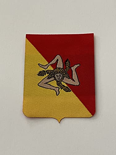 Mikrofaser-Aufnäher aus HD/Jacquard (hohe Auflösung), zum Aufbügeln, Mikrodraht, Maße: Höhe 6,5 x L. 5 cm, hergestellt in Italien von CENTRO RICAMI