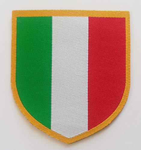 CENTRO RICAMI Patch - Toppa Microricamata in HD/Jacquard (Alta Definizione) Scudetto Italia zum Aufbügeln, Mikrodraht, Dimensioni : H 5,8 x L. cm. 6,5 von CENTRO RICAMI