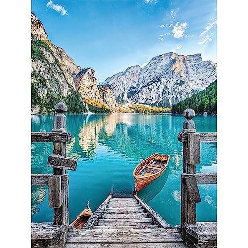 5D Diamond Painting Kits,Landschaft,Runden Diamond Diamant Dots Art,30x40 cm,DIY Kreuzstickerei Diamant Malere Kits Kunsthandwerk für Erwachsene,Home Wall Decor,Bergsee von CEOVR