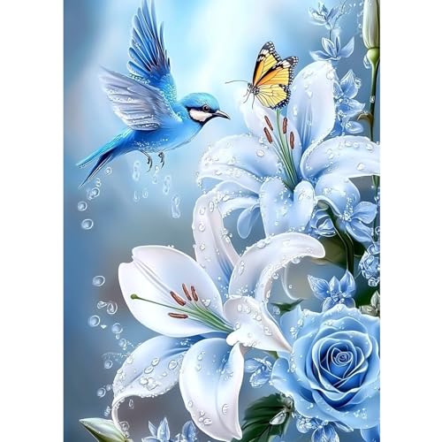 CEOVR Blumen Diamond Painting Bilder Kit Erwachsene,5D Diamond-painting 30x40cm,Vögel und Lilien Diamant Malerei für die Heimdekoration CEOVR Blumen Diamond Painting Bilder Kit Erwachsene,5D Diamond-painting 30x40cm,Vögel und Lilien Diamant Malerei für die Heimdekoration von CEOVR