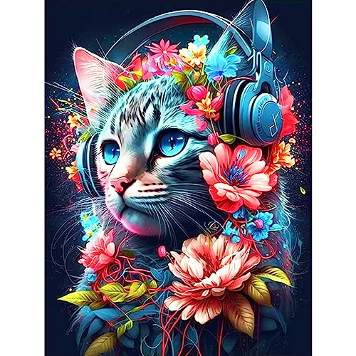 CEOVR DIY 5D Diamant Painting Erwachsene,5D Diamant Paint Kits Kristallartiges Kreuzstichset,Diamond Painting Set für Home Wall Décor,30x40 cm (blau rot schwarz) von CEOVR