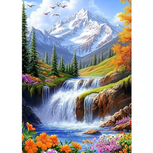CEOVR Diamond Painting Bilder Erwachsene,5D DIY Diamond Painting Kits,Diamond-painting Set für Dekoration,30x40 cm (vert blanc jaune) von CEOVR