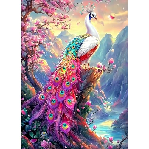CEOVR Diamond Painting Bilder Erwachsene,5D DIY Diamond Painting Kits,Diamond-painting Set für Dekoration,30x40 cm (violet blanc vert) von CEOVR