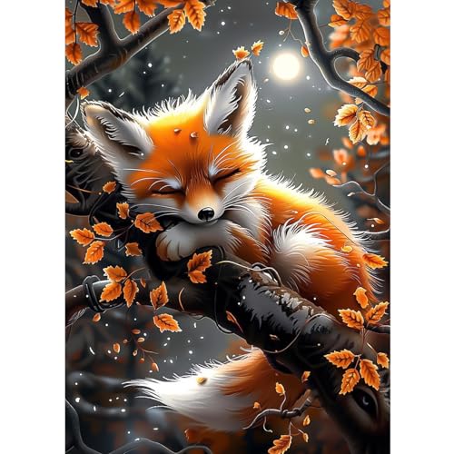 CEOVR Diamond Painting Bilder Erwachsene,5D DIY Diamond-painting Kits,Diamond Painting Set für Dekoration,30x40 cm (orange weiß braun) von CEOVR