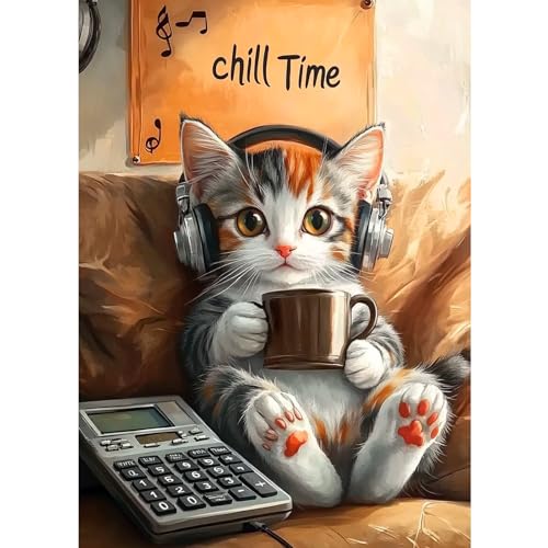 CEOVR Diamond Painting Bilder Kit Erwachsene,5D Katze Diamond-painting 30x40 cm,Katze Trinkt Kaffee Diamant Art Set CEOVR Diamond Painting Bilder Kit Erwachsene,5D Katze Diamond-painting 30x40 cm,Katze Trinkt Kaffee Diamant Art Set von CEOVR