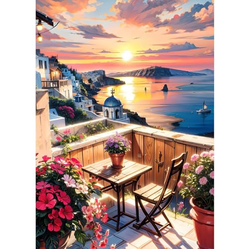 CEOVR Diamond Painting Bilder Kit Erwachsene,5D Landschaft Diamond-painting 30x40 cm,Sonnenuntergang am Meer Diamant Art Set von CEOVR