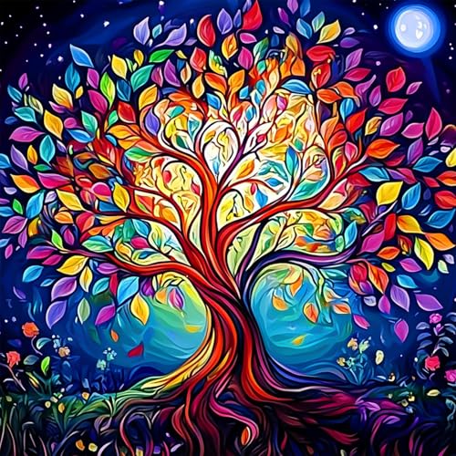 CEOVR Diamond Painting Bilder Kit Erwachsene,5D Lebensbaum Diamond-painting 30x40 cm,Nacht Diamant Art Set von CEOVR