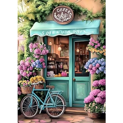 CEOVR Diamond Painting Bilder Kit Erwachsene Café,30x40 cm Diamant Paintings Kit,5D DIY Diamond-painting,Schönes Café von CEOVR