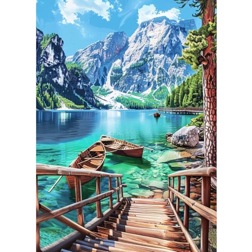 CEOVR Diamond Painting Bilder Kit Erwachsene Landschaft,30x40 cm Diamant Paintings Kit,5D DIY Diamond-painting Berg und See von CEOVR