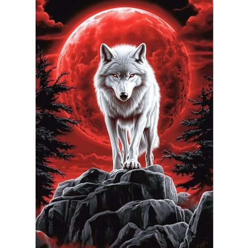CEOVR Diamond Painting Bilder Kit Erwachsene Wolf,30x40 cm Diamant Paintings Kit,5D DIY Diamond-painting Wolfs König von CEOVR