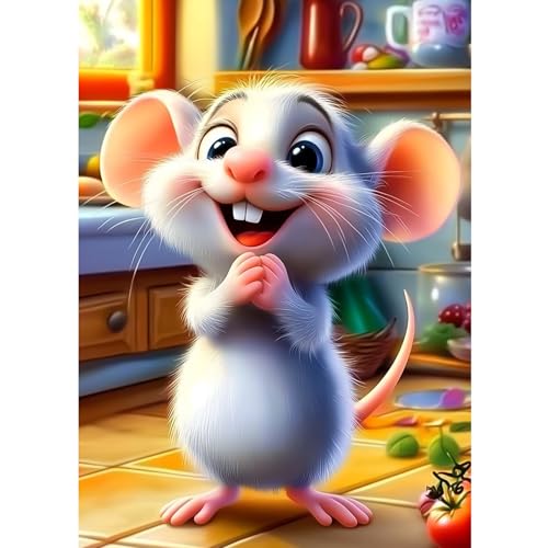 CEOVR Diamond Painting Bilder Kit Maus,30x40cm Diamant Paintings Kit,5D DIY Diamond-painting, Süße Ratte von CEOVR