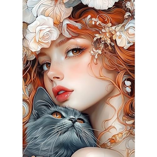CEOVR Diamond Painting Bilder Kit Schönheit,30x40 cm Diamant Paintings Kit,5D DIY Diamond-painting,Schönheit und Katze CEOVR Diamond Painting Bilder Kit Schönheit,30x40 cm Diamant Paintings Kit,5D DIY Diamond-painting,Schönheit und Katze von CEOVR