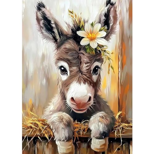 CEOVR Diamond Painting Kit Erwachsene Esel Diamond-painting,30x40 cm Diamant Paintings Kit,Süße Tiere Diamond Painting Bilder Set,5D DIY Diamond Painting Bilder Kit von CEOVR