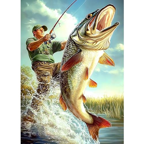 CEOVR Diamond Painting Kit Erwachsene Fisch Diamond-painting Kits,30x40 cm Diamant Paintings Kit,5D DIY Gemütliches Angeln Diamond Painting Bilder Set,Diamant Art Kit Erwachsene CEOVR Diamond Painting Kit Erwachsene Fisch Diamond-painting Kits,30x40 cm Diamant Paintings Kit,5D DIY Gemütliches Angeln Diamond Painting Bilder Set,Diamant Art Kit Erwachsene von CEOVR