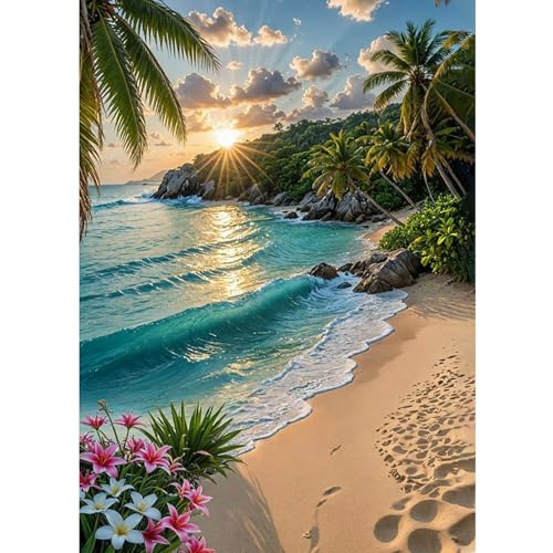 CEOVR Diamond Painting Kit Erwachsene Landschaft Diamond-painting Kits,30x40 cm Strand und Meer Diamant Paintings Kit,5D DIY Diamond Painting Bilder Set,Diamant Art Kit Erwachsene von CEOVR