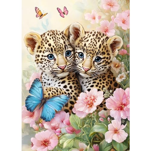 CEOVR Diamond Painting Kit Erwachsene Leopard Diamond-painting,30x40 cm Diamant Paintings Kit,5D DIY Diamond Painting Bilder Set Gepardenjunge in den Blumen,Crystal Art Set CEOVR Diamond Painting Kit Erwachsene Leopard Diamond-painting,30x40 cm Diamant Paintings Kit,5D DIY Diamond Painting Bilder Set Gepardenjunge in den Blumen,Crystal Art Set von CEOVR