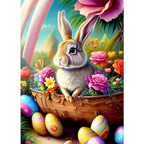 CEOVR Diamond Painting Kit Erwachsene Ostern Diamond-painting Hase,30x40 cm Diamant Paintings Kit,5D Süß Tier Diamond Painting Bilder Set,Niedlich Crystal Art Set,Geschenk für Freunde von CEOVR